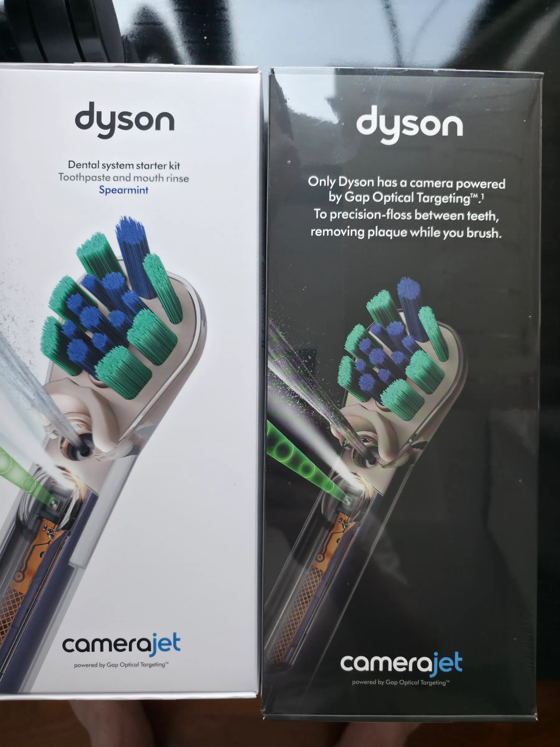 The CameraJet retail box beside the separate mouth-rinse promotional box